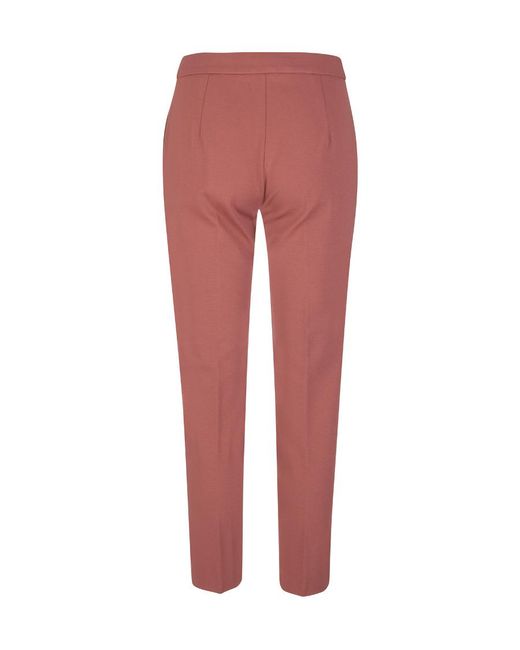 Max Mara Red Logo Straight Casual Pants