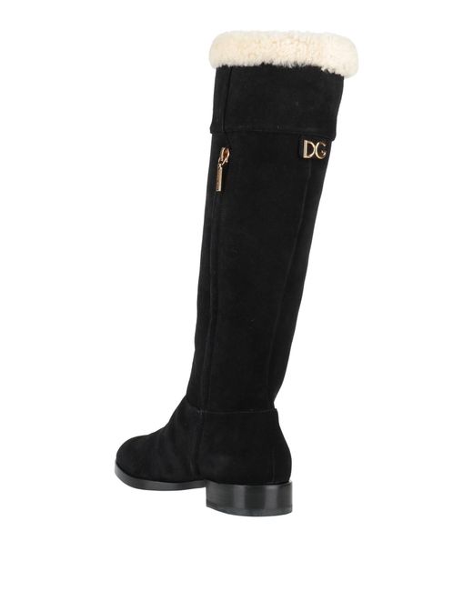 Dolce & Gabbana Black Two-Tone Leather Platform Boots