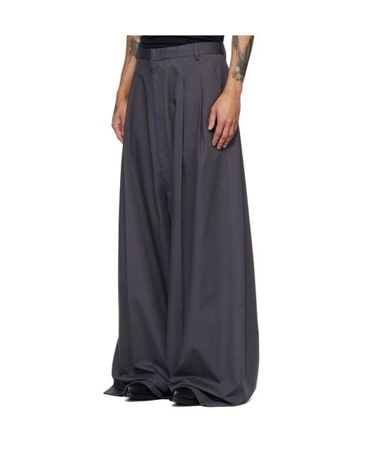 Lu'u Dan Gray Lowline Belt Loop Casual Pants for men
