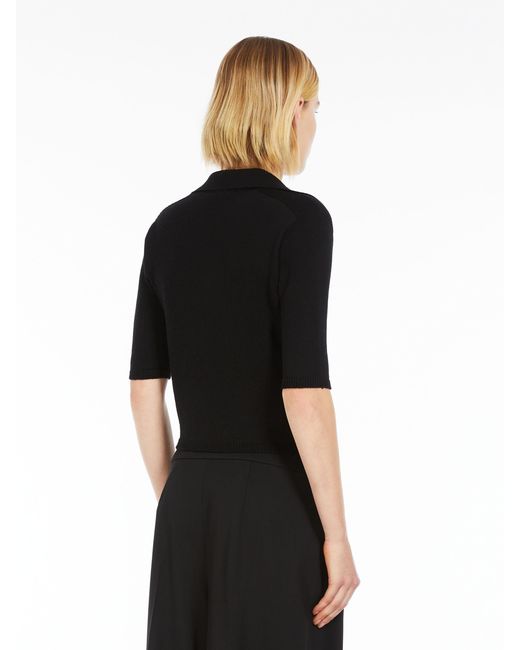 Max Mara Black Wool Polo Neck Sweater