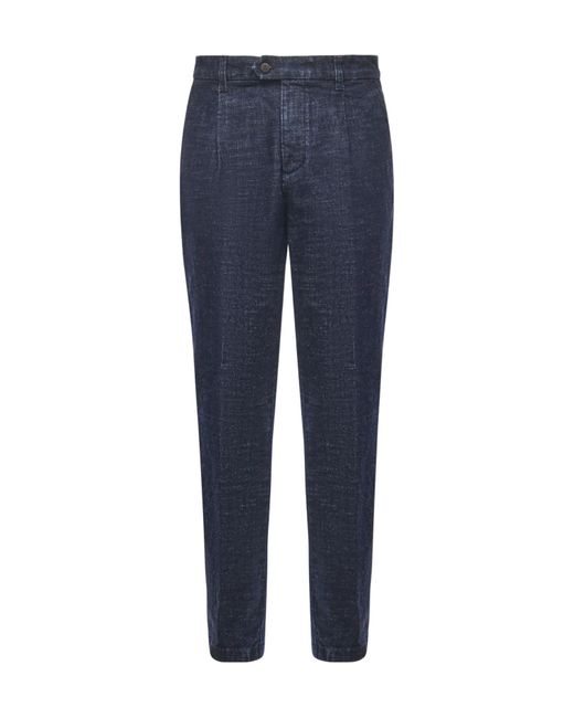 Eleventy Blue Pleated Pants for men