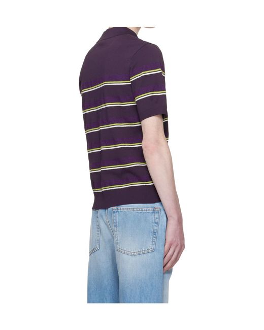 Casablanca Blue Striped Polo Shirt