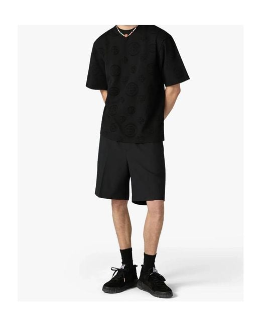 Casablanca Black Monogram Appliqué Oversized T-Shirt for men
