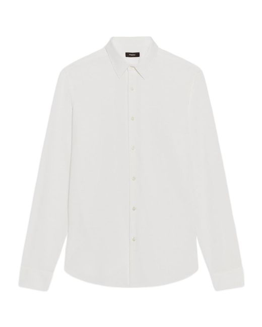 Theory White Sylvain Structure Knit Shirt for men