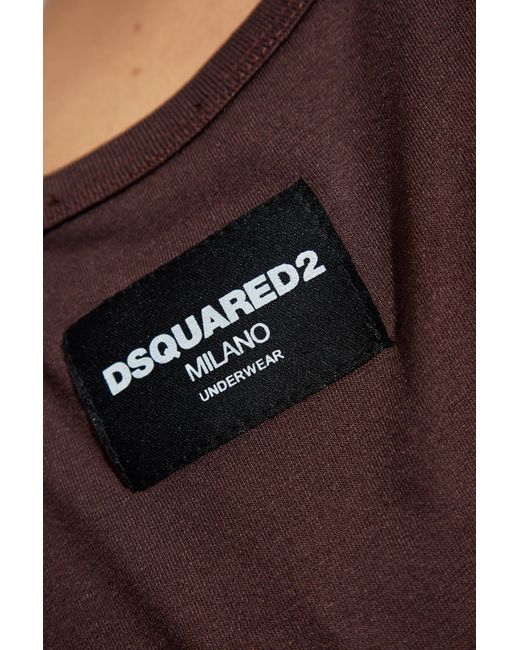 DSquared² Purple Logo-Patch Vest for men