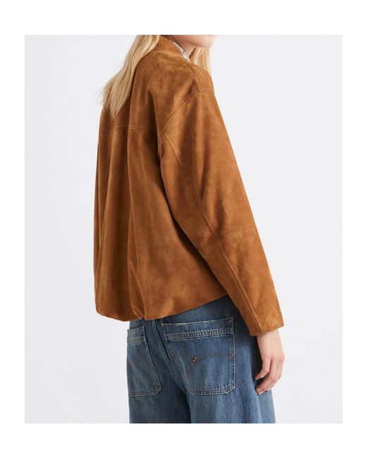 Marella Brown Suede Blouson Jacket