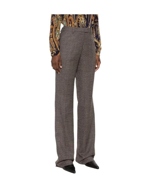Etro Gray Casual Trousers With Belt Loops