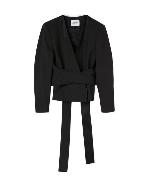 Ambush Black Waist Tie Blazer