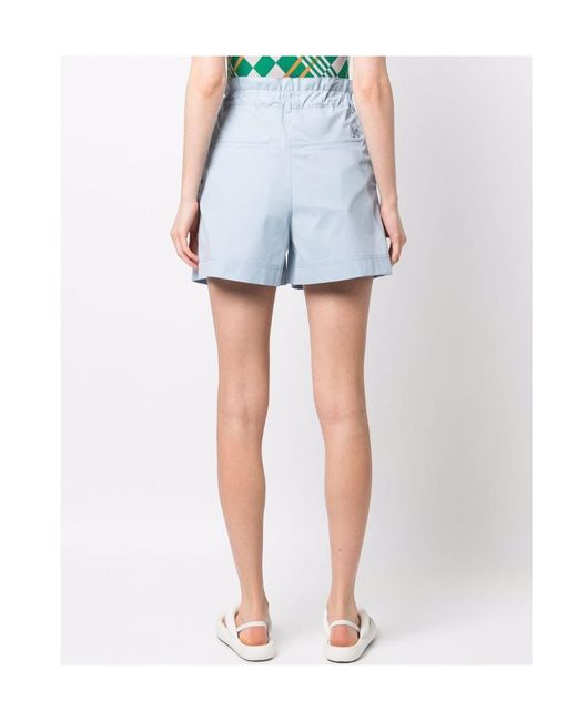 KENZO Blue High-Waist Elastic Waist Shorts