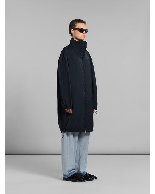 Marni Blue Raglan-Sleeve High-Neck Zip-Up Jacket