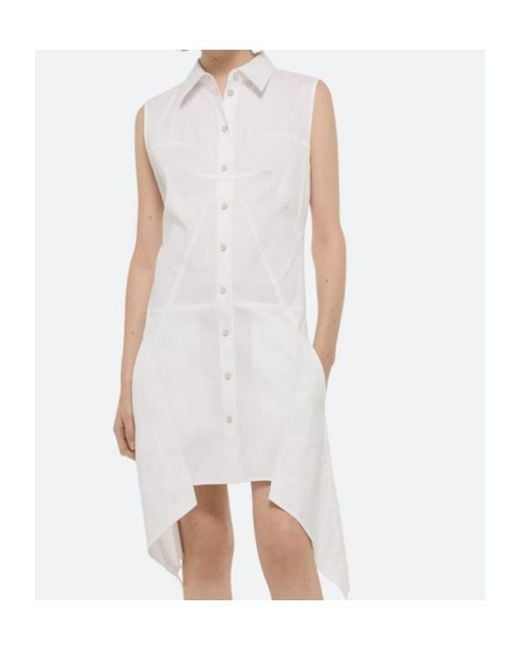Helmut Lang White Bustier Shirt Dress
