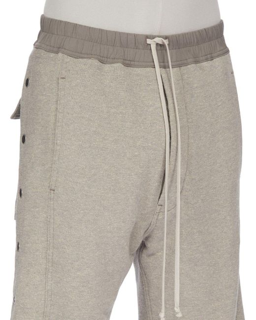 Rick Owens Natural Pusher Drawstring-Waist Shorts for men