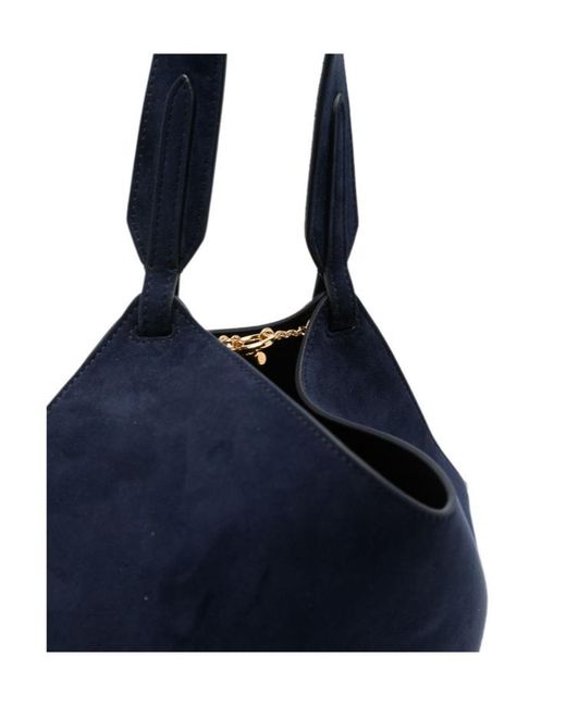 Khaite Blue Mini Lotus Tote Bag