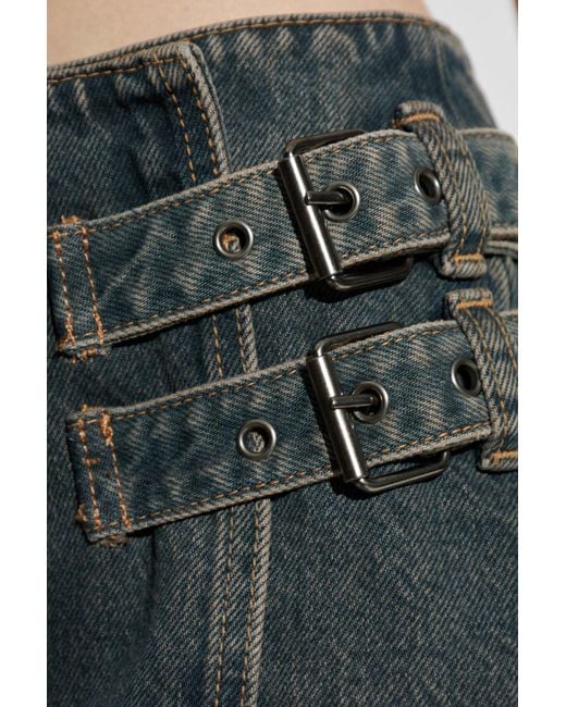 Samsøe & Samsøe Green Buckle Mini Skirt