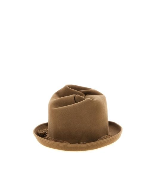 Yohji Yamamoto Brown Curled Crown Hat for men