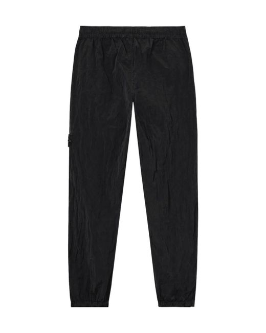 Stone Island Black Elastic Waist Sports Pants for men