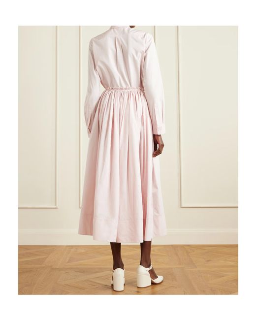 Gabriela Hearst Pink Shiva Gathered Cotton-Poplin Maxi Skirt