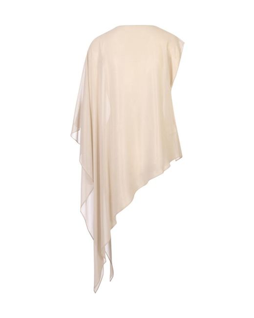 Peserico Natural Asymmetric Crewneck Blouse