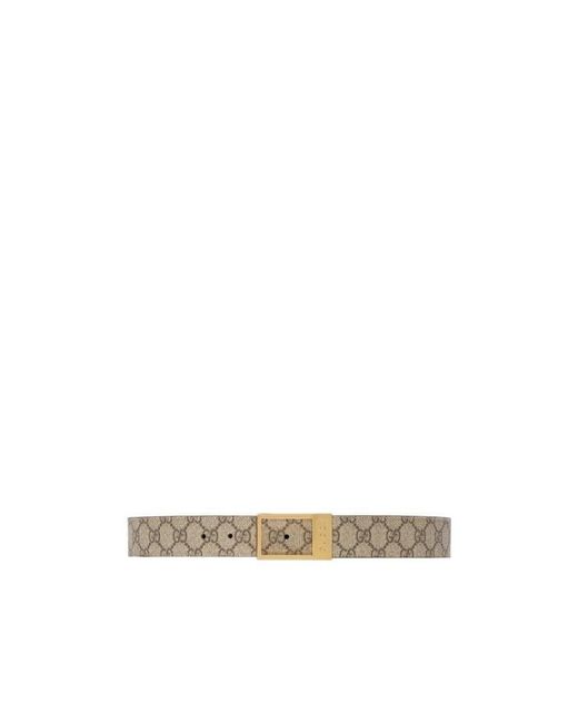 Gucci White Monogram Jacquard Buckle Belt for men