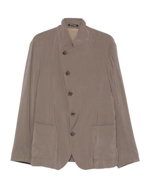 Emporio Armani Brown Button-Fastening Jacket for men