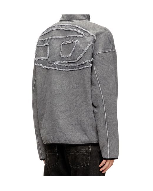 DIESEL Gray S-Baty-New Zip-Up Sweatshirt for men