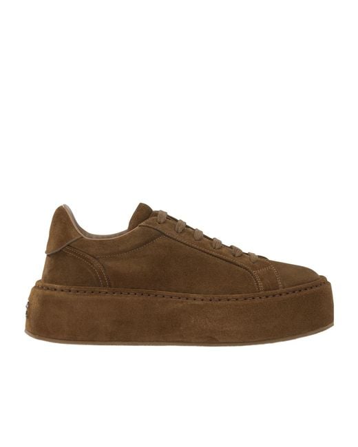 Casadei Brown Lace-Up Sneakers