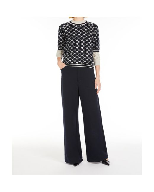 Max Mara Black Jacquard Wool And Cashmere Sweater
