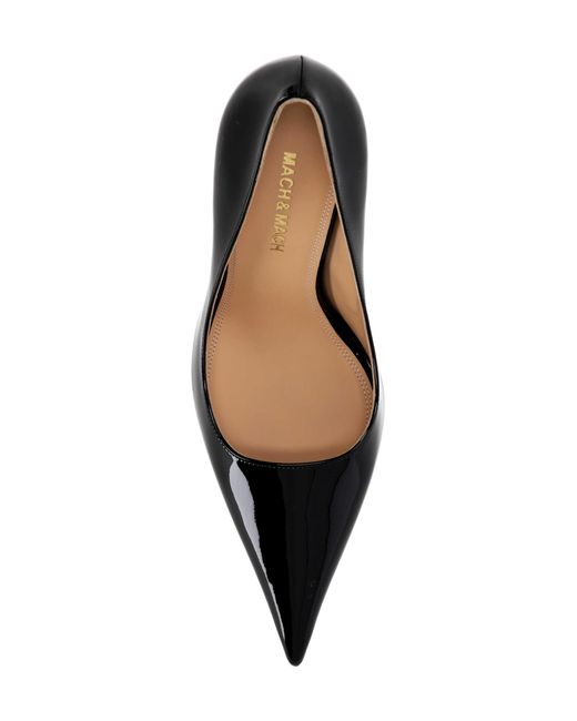 Mach & Mach Black Pointed-Toe High Heels