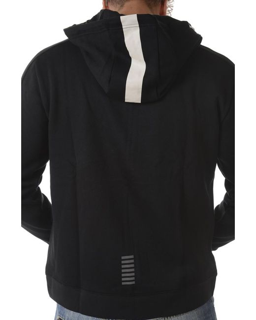 EA7 Black Logo Zipper Casual Jacket for men