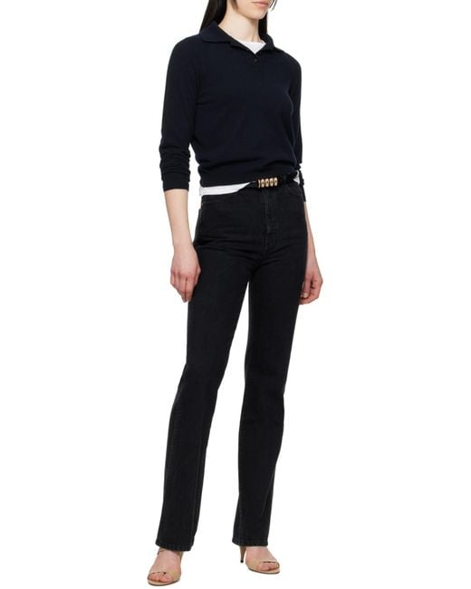 Khaite Black Slight Flared Jeans