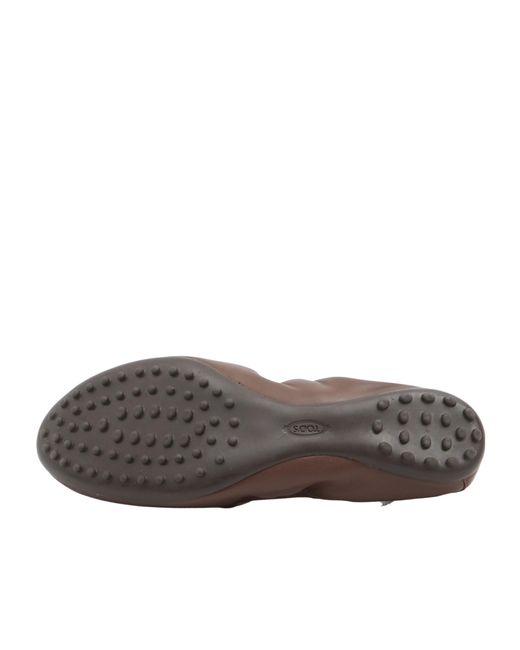 Tod's Brown Ring Embellished Ballerinas