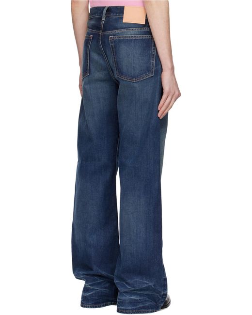Acne Blue Logo Patch Straight Leg Jeans for men