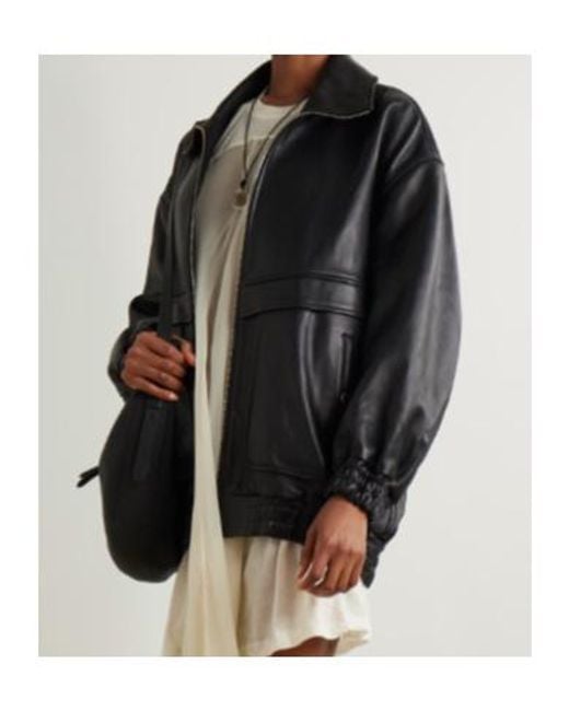 Nour Hammour Black Long-Sleeved Leather Jacket