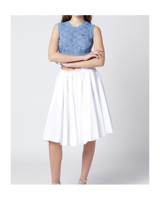 Vivienne Westwood Blue Ella Orb Embroidered Knitted Top