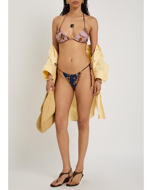 Zimmermann Blue Aster Spliced Printed Bikini