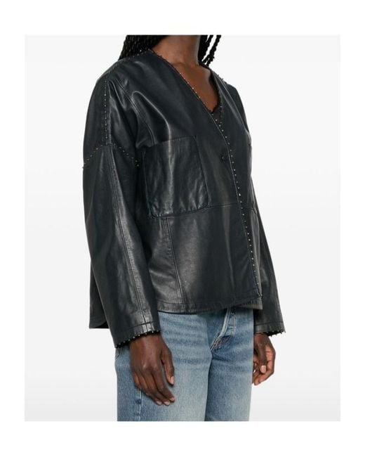 Forte_forte Black Long-Sleeve Leather Jacket
