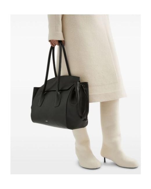 Jil Sander Black Medium Voyage Drawstring Shoulder Bag
