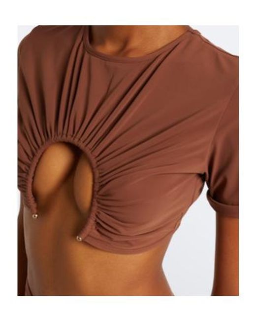 Christopher Esber Brown Cutout Bikini Top