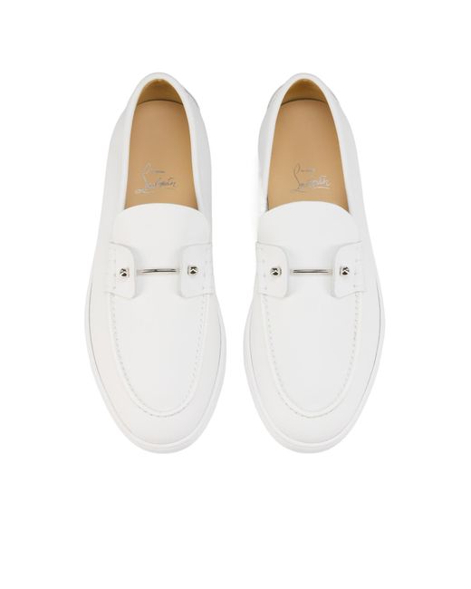 Christian Louboutin White Chambeliboat Loafers for men