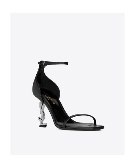 Saint Laurent White Opyum Square-Toe Sandals