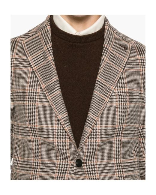 Tagliatore Gray Single-Breasted Plaid Jacket for men