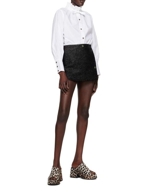 Ganni Black Sparkle Mini Skirt