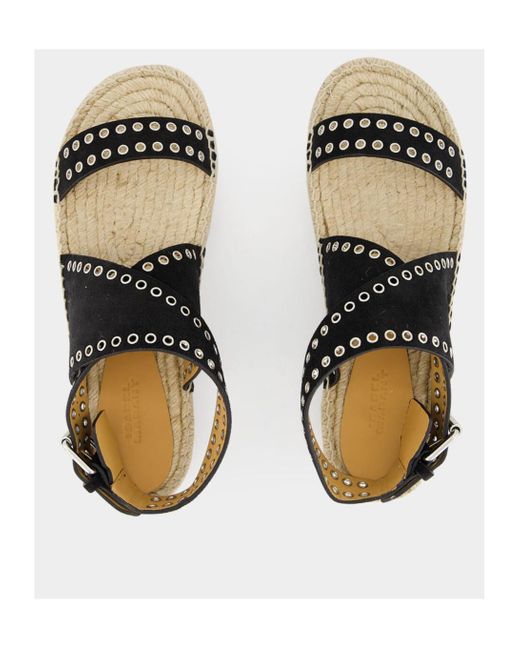 Isabel Marant Black Open Toe Flat Sandals