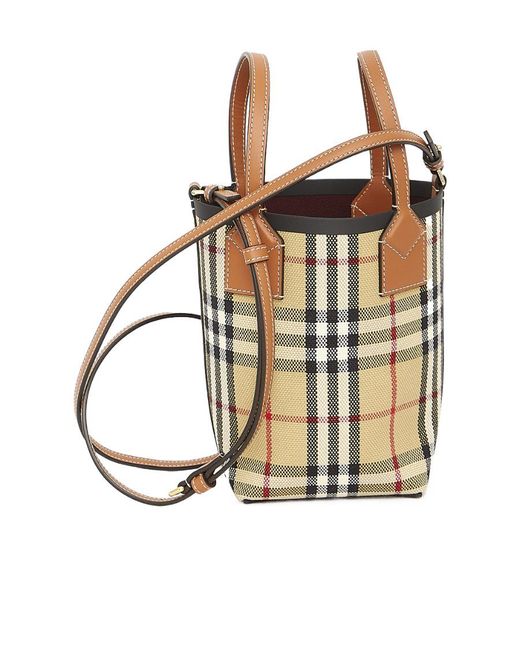 Burberry Multicolor London Checked Mini Tote Bag
