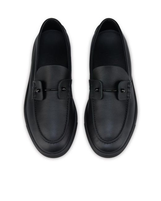 Christian Louboutin Black Chambeliboat Slip-On Loafers for men
