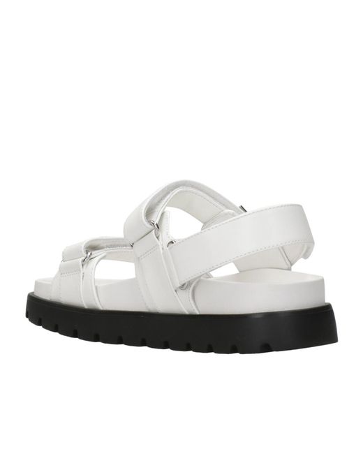 Tory Burch White Logo Strap Sandals