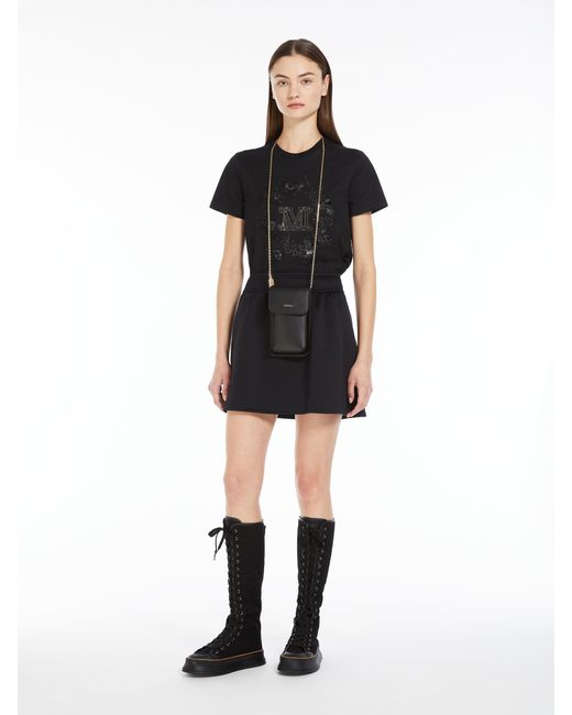 Max Mara Black Logo Embellished Crewneck T-Shirt