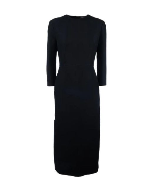 Fabiana Filippi Black Long-Sleeves Midi Dress