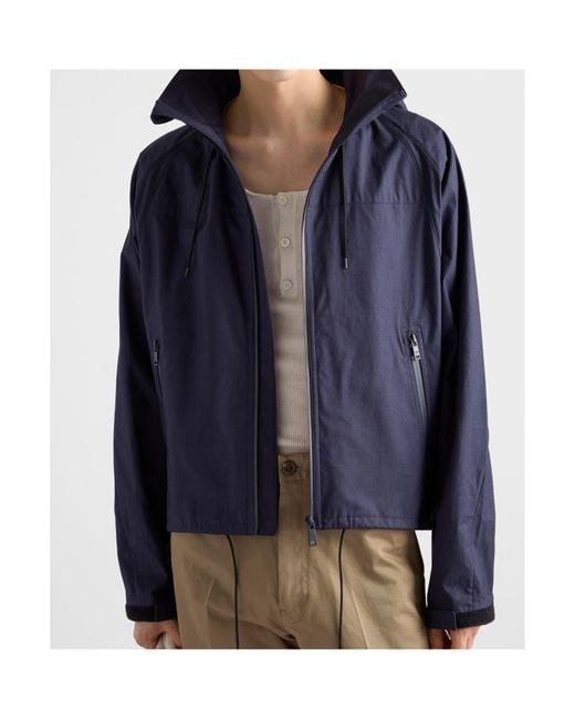 Prada Blue Cotton Jacket for men