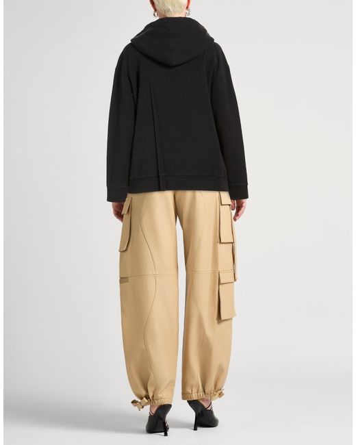 MM6 by Maison Margiela Black Solid Color Hooded Sweatshirt